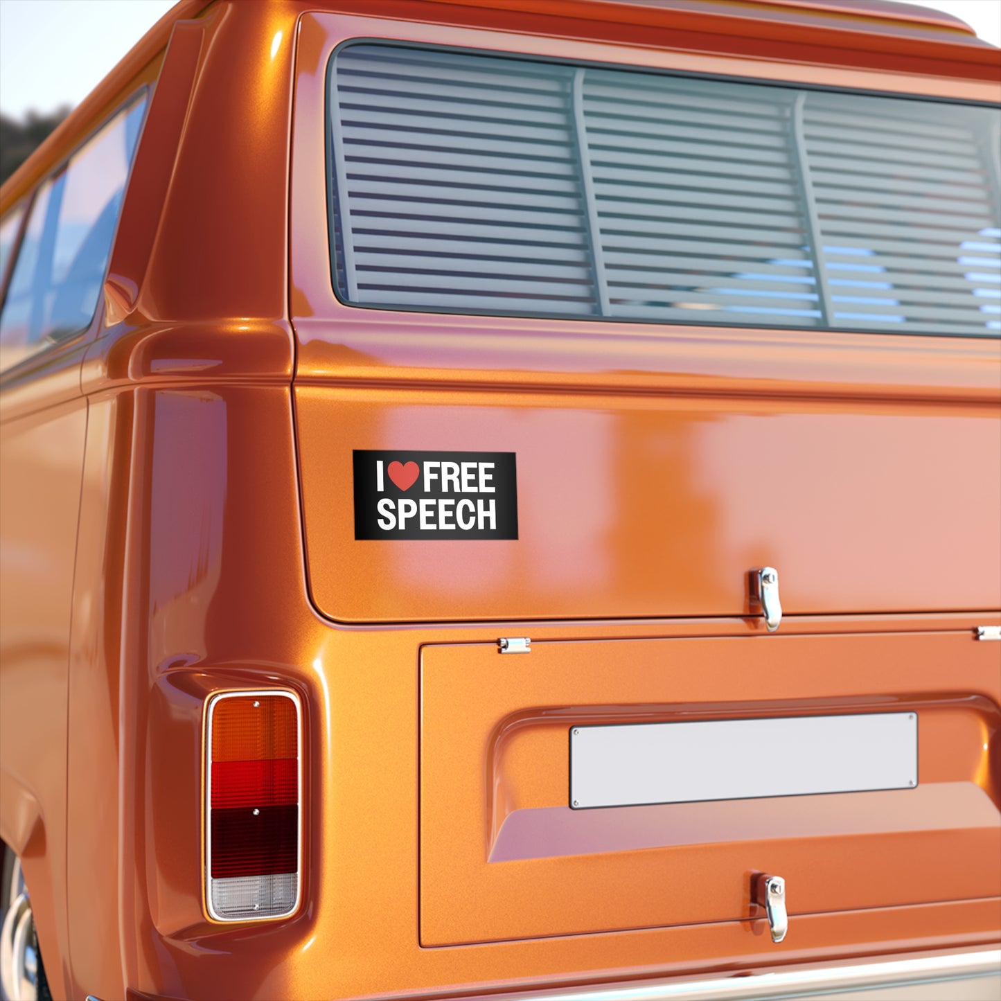 I ❤️ FREE SPEECH Bumper Sticker - Small - Black