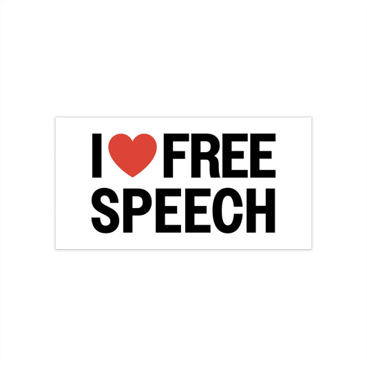 I ❤️ FREE SPEECH Bumper Sticker - Small