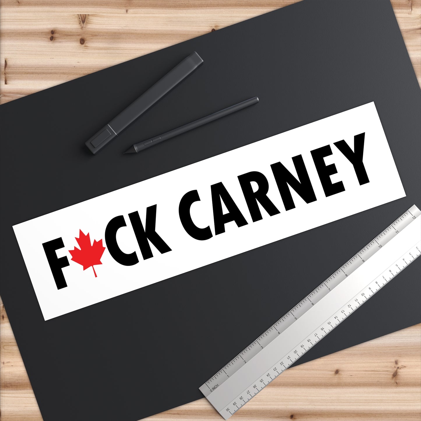 F🍁CK CARNEY Bumper Sticker - Extra Large
